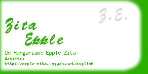 zita epple business card